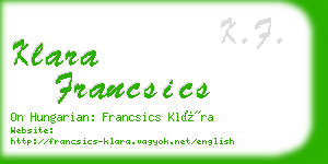 klara francsics business card